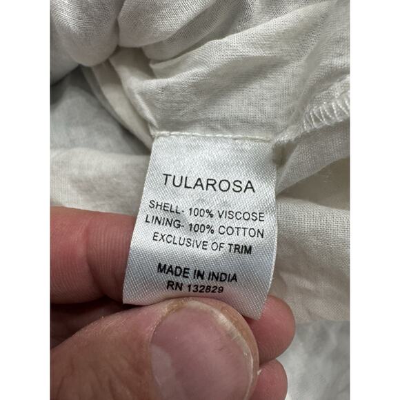 Tularosa Blue White Checked Gingham Off Shoulder Mini Dress Size Medium Cottage - Picture 5 of 6